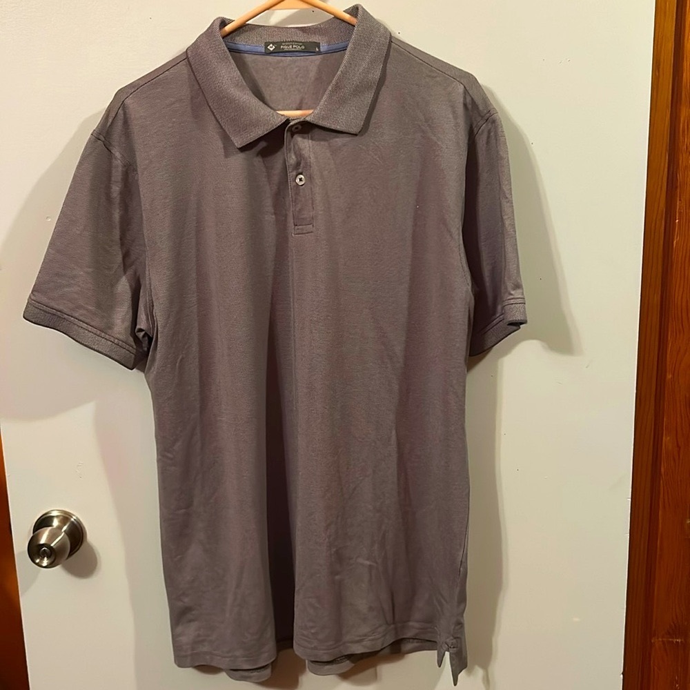 Members Mark Men’s Pique Polo Size Large Gray Excellent Condition
